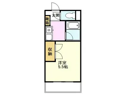 新栄ハイツ(1K/4階)の間取り写真