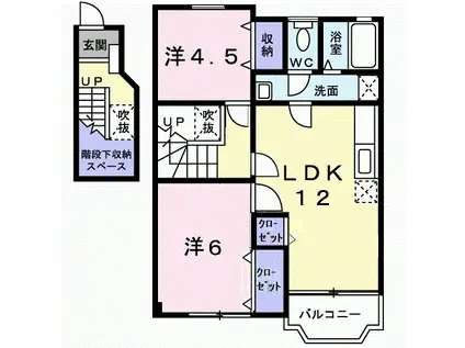 モント・ディダンスIIA(2LDK/2階)の間取り写真