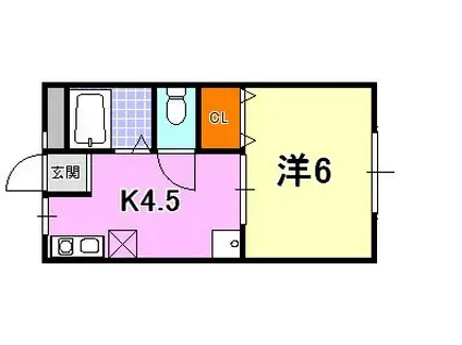 シティライフ岡本(1K/1階)の間取り写真