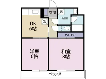 エレガントライフII(2DK/3階)の間取り写真