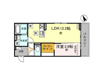 ラ・トレフルせいまII(1LDK/1階)の間取り写真