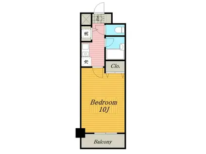 パルコート海神(1K/5階)の間取り写真