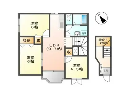 ピュア・エンジェル(3DK/2階)の間取り写真