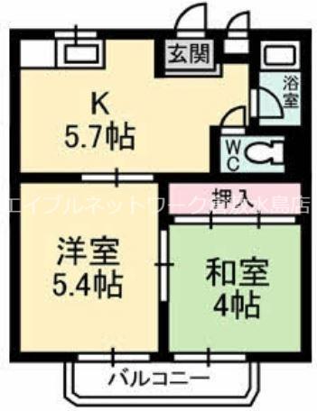 マンションフクミ(2K/1階)の間取り写真