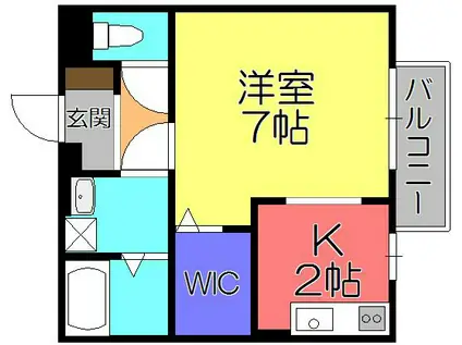 ソレイユ(1K/2階)の間取り写真