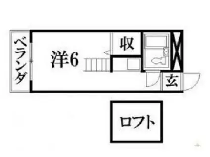 CASA元浜(ワンルーム/3階)の間取り写真