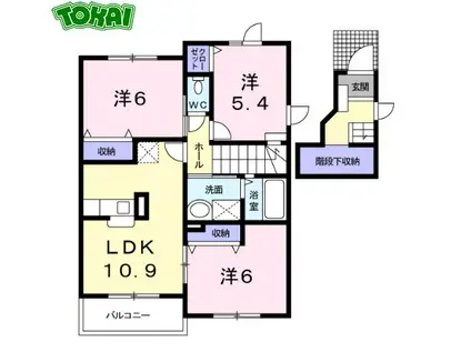 メゾン アンジュD棟(3LDK/2階)の間取り写真