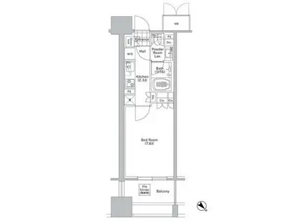 コンフォリア渋谷ウエスト コンフォリア渋谷ウエスト(1K/4階)の間取り写真