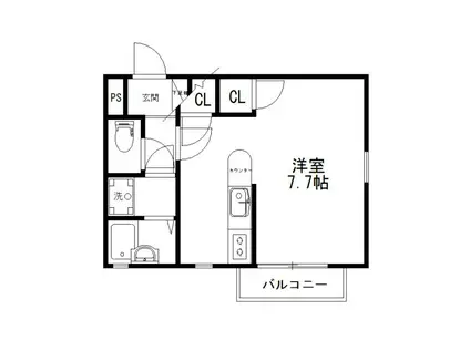 トーブマンション(1K/2階)の間取り写真