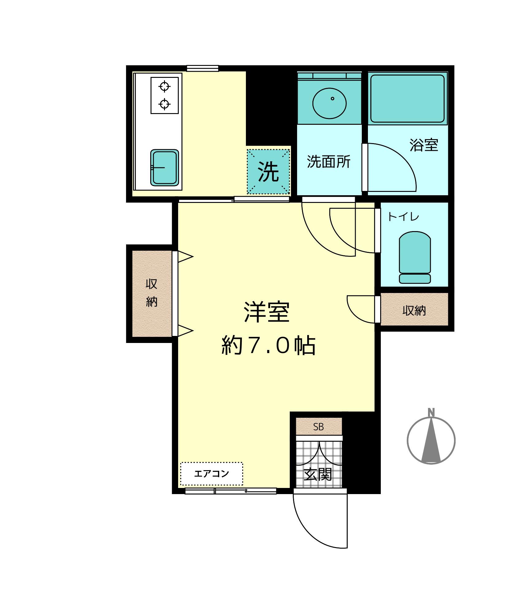 HOUSE LOKA(1K/1階)の間取り写真