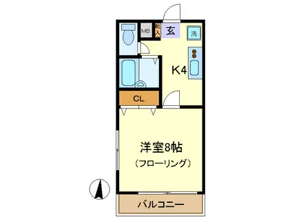ベルゾーネ新中野(1K/1階)の間取り写真