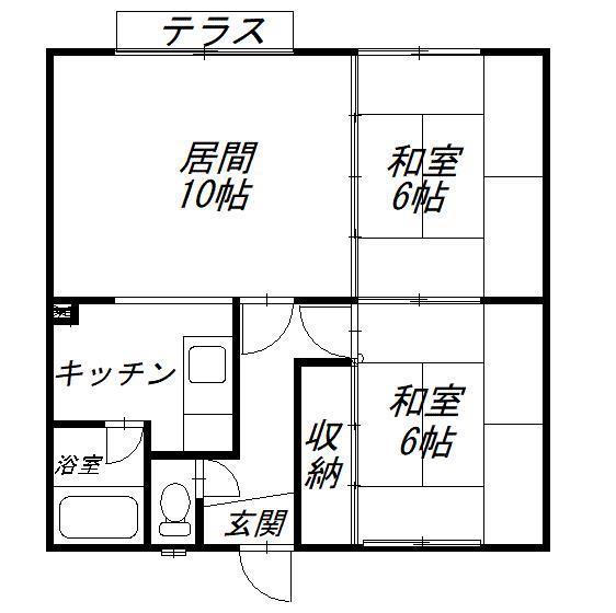 サテライト(2LDK/2階)の間取り写真