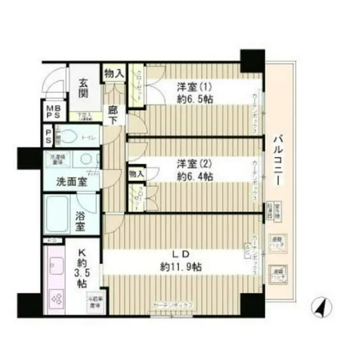ハイクラッセ日本橋浜町 5階階 間取り