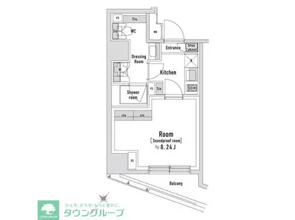 TRACK八丁堀(1K/4階)の間取り写真