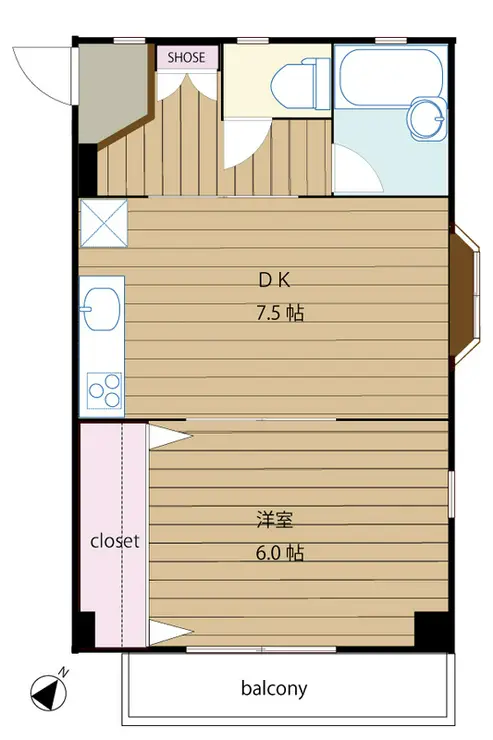 コーポクリーントップ 3階階 間取り