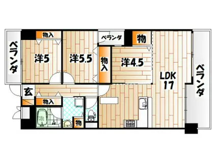 コモグランデ(3LDK/4階)の間取り写真