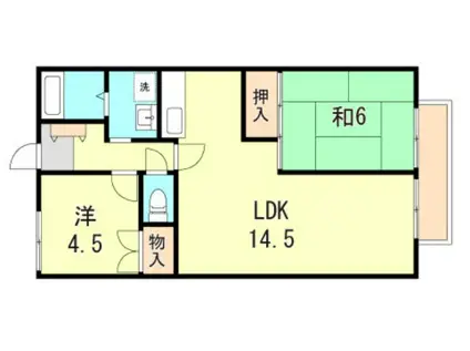 ハイツパルテール(2LDK/1階)の間取り写真