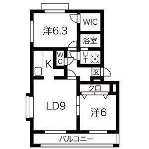 アルヴェアーレ大塚II(2LDK/2階)の間取り写真