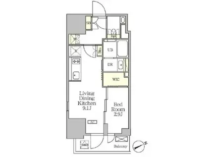 ザ・パークハビオ大森山王(1LDK/7階)の間取り写真