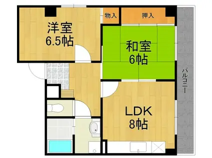 メゾンブランシュ(2DK/2階)の間取り写真