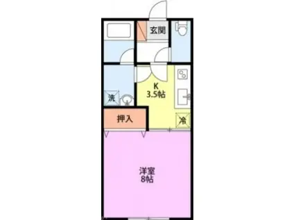 サンライズシライシ 2号棟(1K/1階)の間取り写真