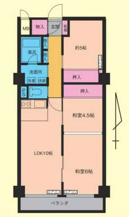 ニュー信濃町ハイツ 4階階 間取り