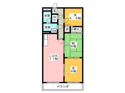 シントクマンション(3LDK/2階)の間取り写真