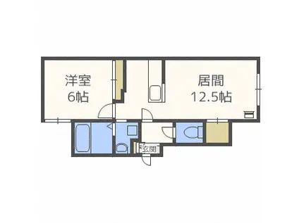 宮の沢2条館(1LDK/1階)の間取り写真