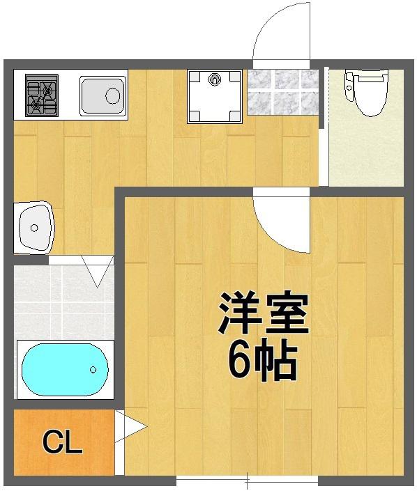 エルシャトー豊四季(1K/2階)の間取り写真