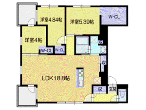 ドルチェ南郷8(3LDK/1階)の間取り写真