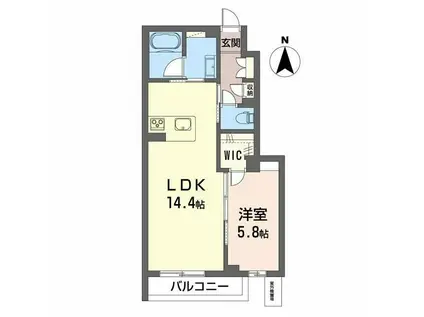 シティプラザ青森C棟(1LDK/1階)の間取り写真