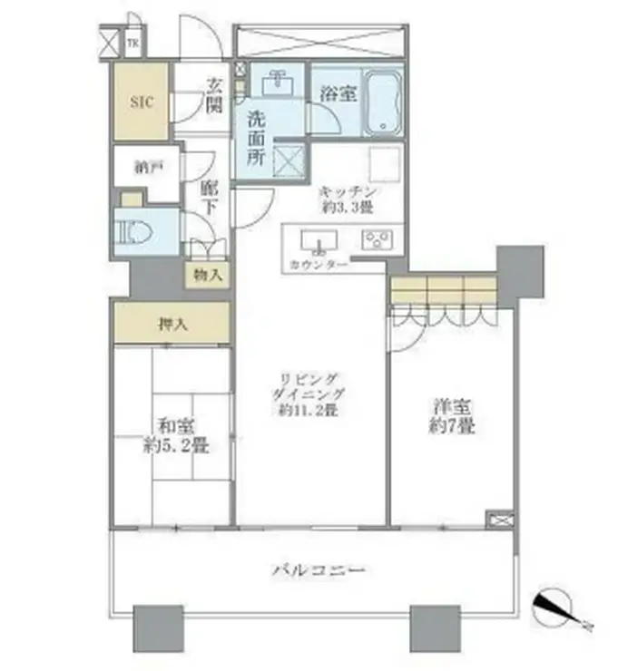 Brillia Mare 有明 TOWER&GARDEN 16階階 間取り