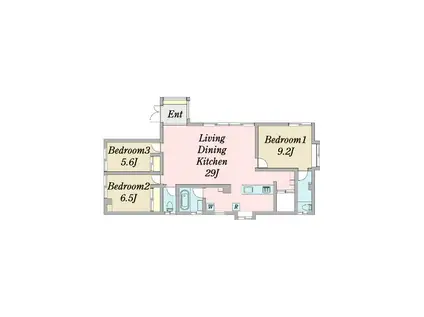 シーガイヤミナト(3LDK/4階)の間取り写真