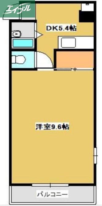 エルム大元(1DK/2階)の間取り写真