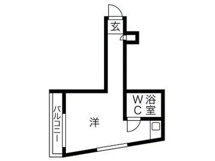 クロンド藤が丘(ワンルーム/3階)の間取り写真