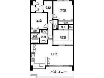 サーパス文京第2(3LDK/4階)の間取り写真
