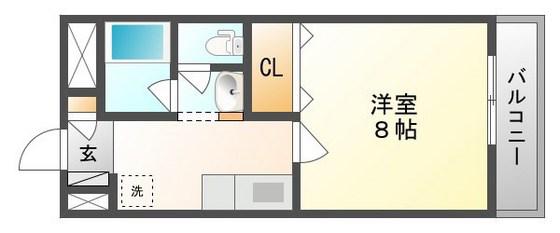 アルペジオ富町(1K/3階)の間取り写真