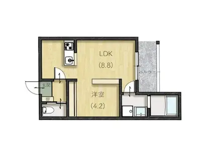 LE LIEN広町田(1LDK/3階)の間取り写真