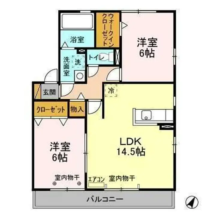 リビングタウンみずきA・B・C 2階階 間取り