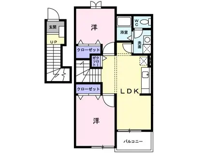メゾンイーストII 2号館(2LDK/2階)の間取り写真