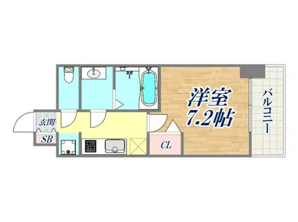 アドバンス神戸パーチェ(1K/8階)の間取り写真