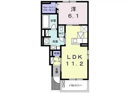 アメニティ A(1LDK/1階)の間取り写真