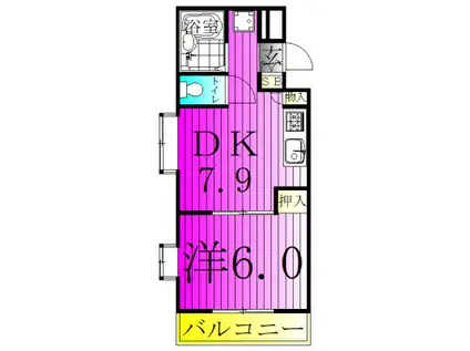 ジュネパレス柏第19(1DK/3階)の間取り写真