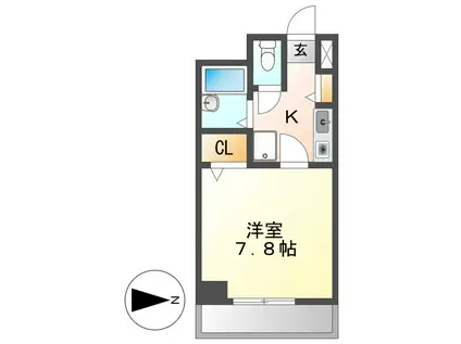 ロイヤルピジョン八田(1K/5階)の間取り写真