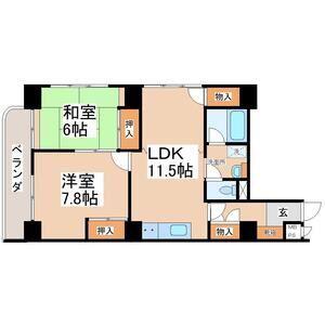 シャルム二日町(2LDK/3階)の間取り写真