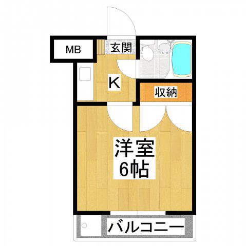 エクセル大野芝(1K/2階)の間取り写真