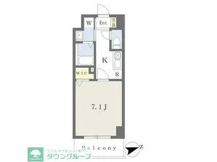 プレイズシード車道アベニュー(1K/5階)の間取り写真