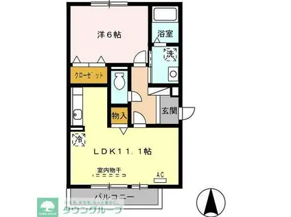 オーパス・ワン(1LDK/3階)の間取り写真