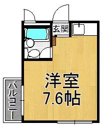 エメラルド立花北(ワンルーム/3階)の間取り写真