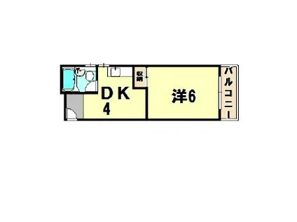 カーサリッチ(1DK/3階)の間取り写真